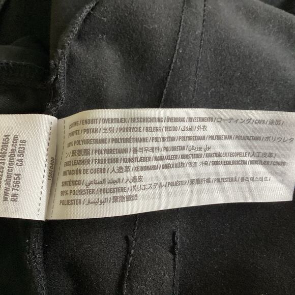 Abercrombie & Fitch Curve Love Vegan Leather 90s Straight Pants Black 27 4S - Picture 12 of 15